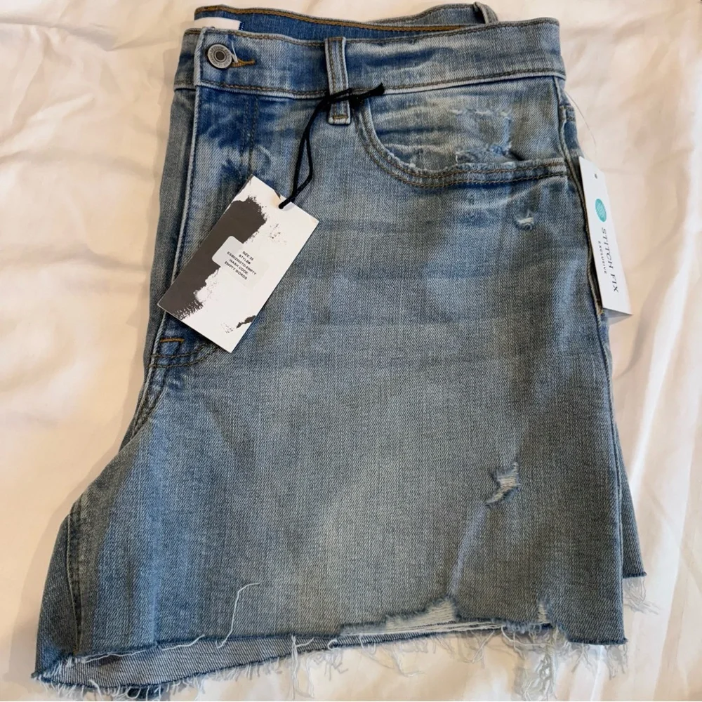Studio Blue Classic Distressed Denim Cut‎ Off Shorts, Size 16